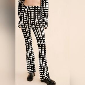Simon Miller Black and White Checkered Flare Pants